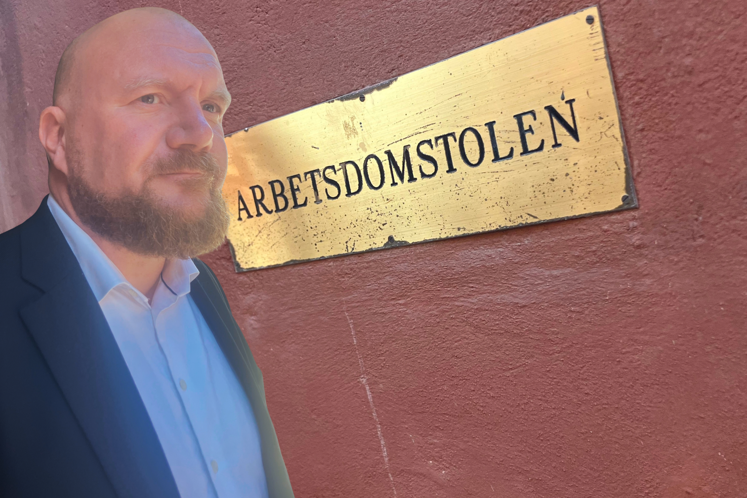 Hamnarbetarförbundets Erik Helgesson utanför Arbetsdomstolen
