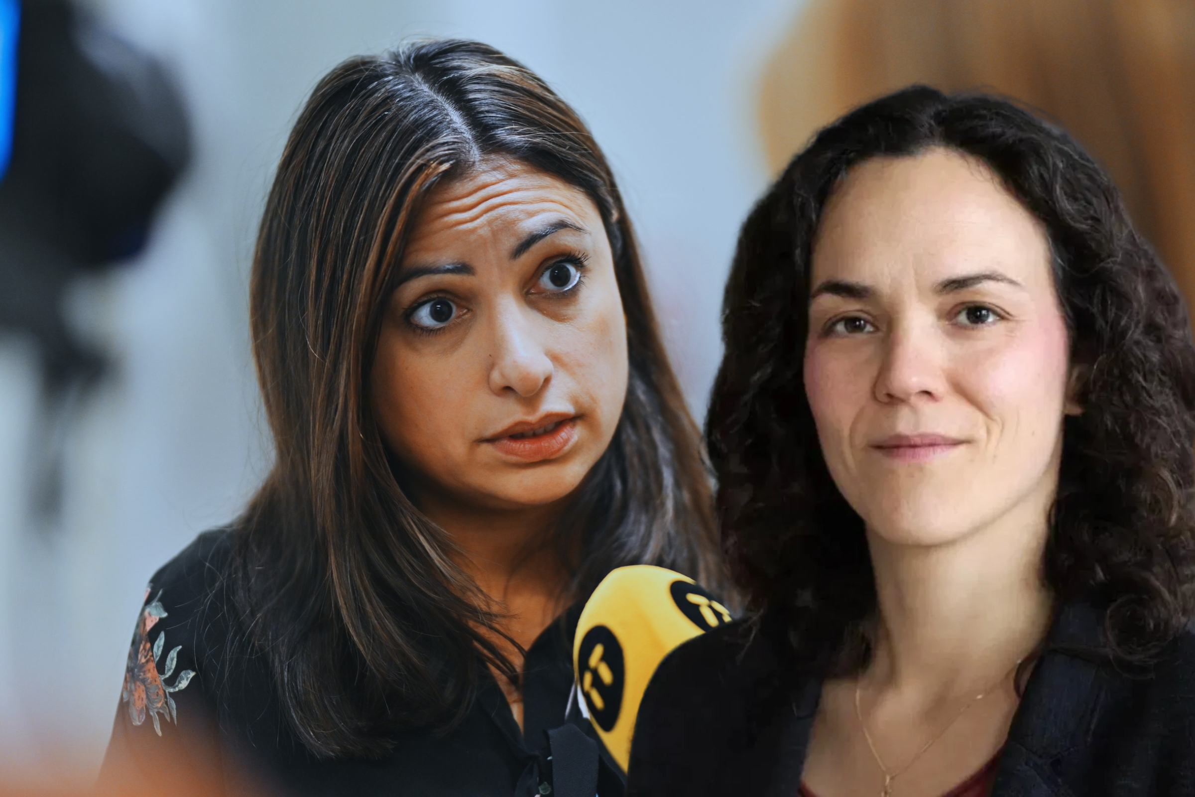 Vänsterpartiets partiledare Nooshi och Alexandra Urisman Otto